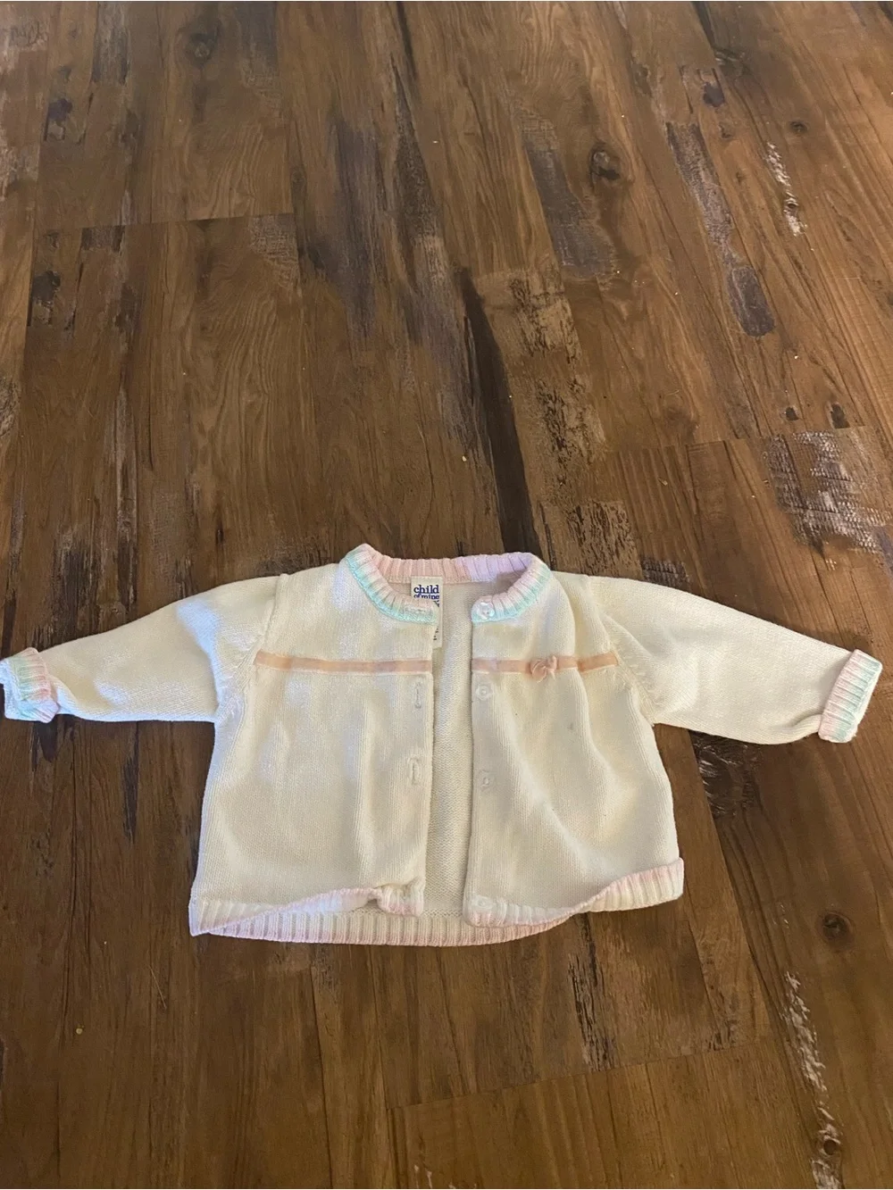 Child of Mine by Carter’s Baby Cardigan 6-9M Pastel Knit Sweater Vintage Style